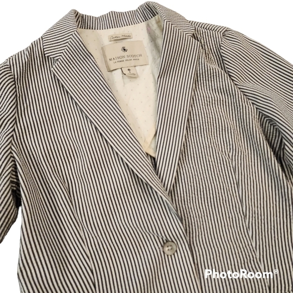 SCOTCH & Soda Maison Scotch Pin Stripe Button Front Blazer - small - Picture 2 of 9